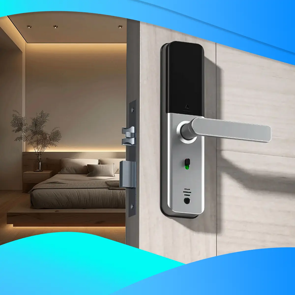 rear view of smart door lock su7-01 | shenzhen nice smart lock company